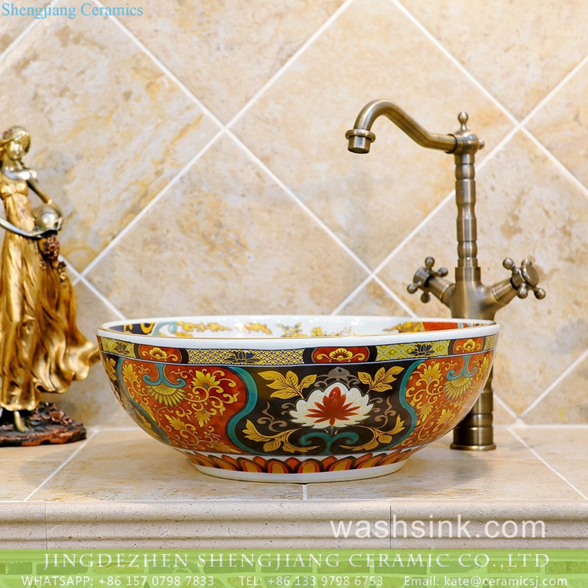 TXT03A-1 TXT03A-1 Nippon style Jingdezhen made gorgeous ceramic wash basin - shengjiang  ceramic  factory   porcelain art hand basin wash sink