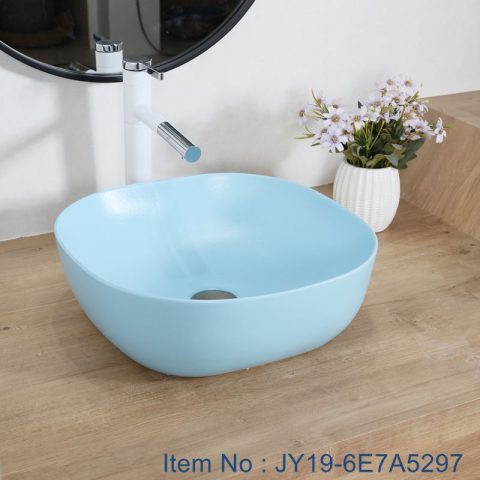 JY19-6E7A5297 Blue Chinese factory direct art ceramic beautiful bathroom washing sink