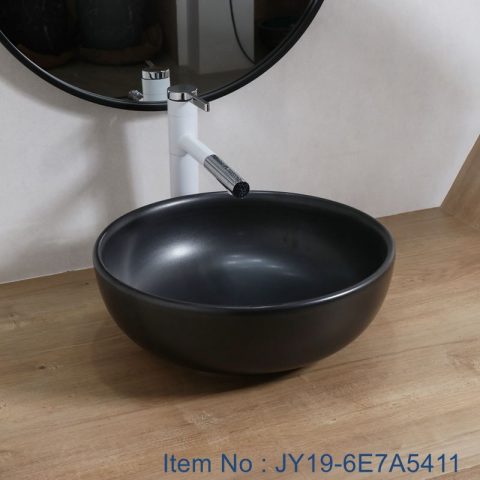 JY19-6E7A5411 New produced Jingdezhen Jiangxi typical black  ceramic washbasin