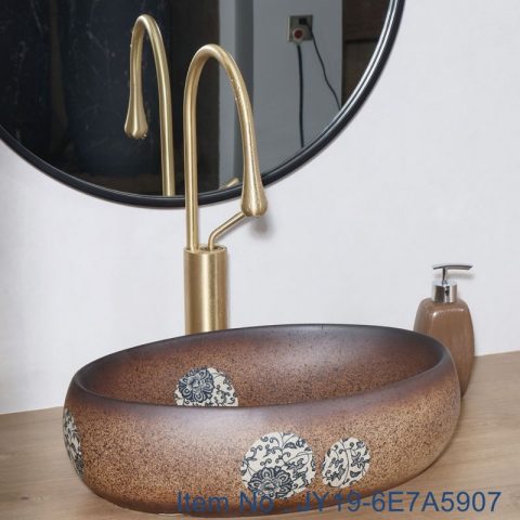 JY19-6E7A5907 China wholesale color glazed bathroom porcelain table top vanity basin