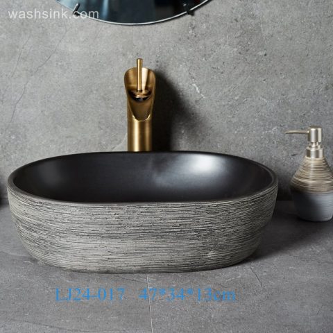 LJ24-0017 Classic color unique shape simple generous home furnishing ceramic wash basin