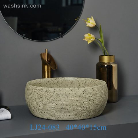 LJ24-0083   Excellent quality the beige striped round decoration is easy and simple to handle the sink