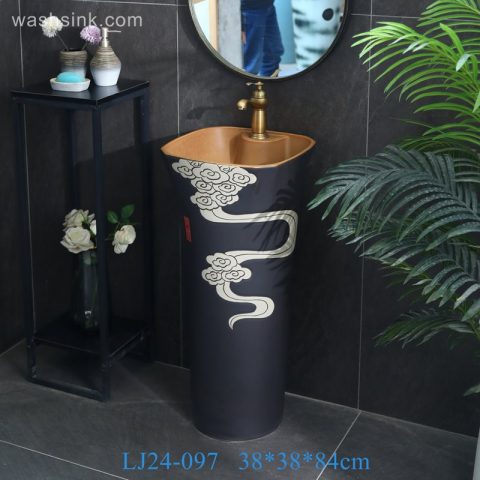 LJ24-0097  Modern attractive design large column type belly separate decorative sink