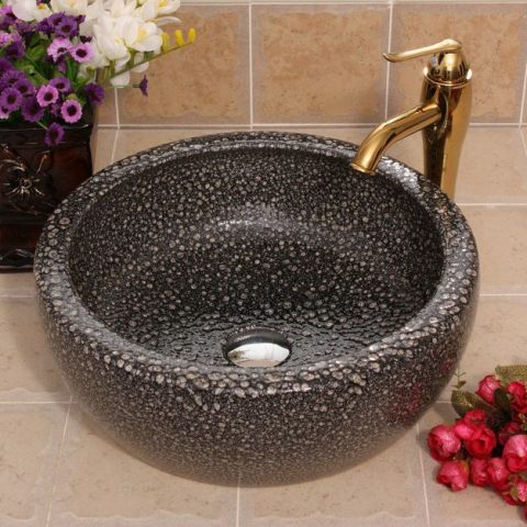 Color glazed Ceramic wash basin size 16″