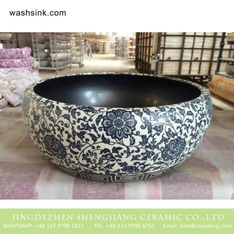 TPAA-202 Refurbished home decor blue and white floral Jingdezhen ceramic art basin