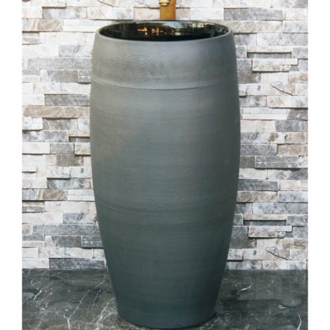 Shengjiang factory hot new products dark color smooth surface pedestal basin LJ-1044