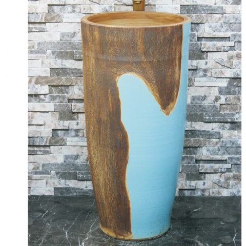 Chinese art design blue and brown surface one-piece basin  LJ-1051