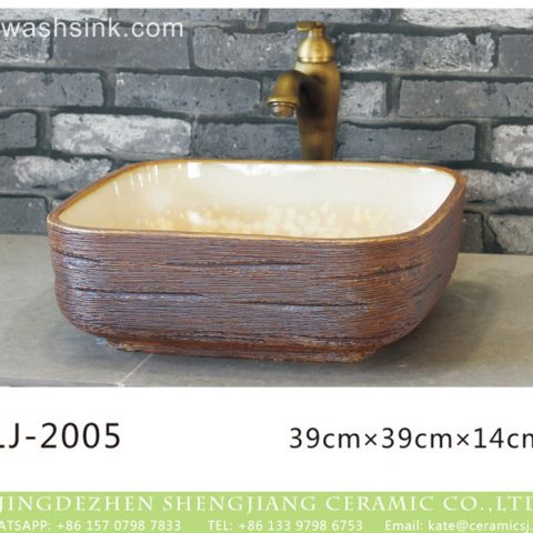 Hot Sales special design brown color surface and smooth white wall art basin  LJ-2005