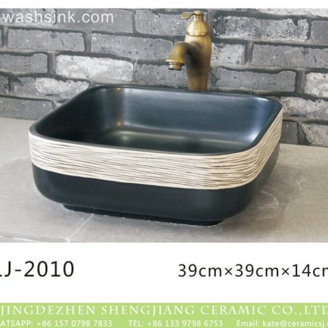 Shengjiang factory hot sell product black and white color surface foursquare sanitary ware  LJ-2010