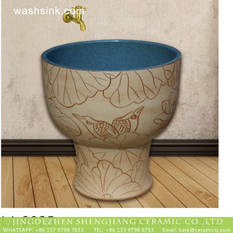 Hot sell new product blue wall and wood surface with beautiful pattern mop basin  LJ-9025