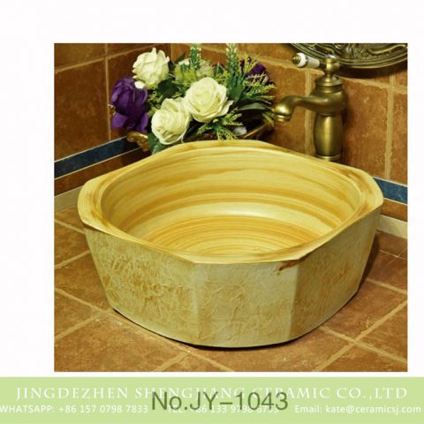 Porcelain city Jingdezhen produce wood surface durable lavabo     SJJY-1043-12