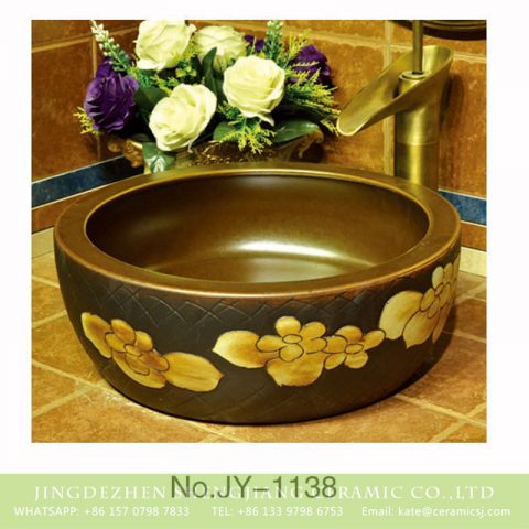 Antique high quality ceramic with hand painted flowers design sanitary ware    SJJY-1138-21