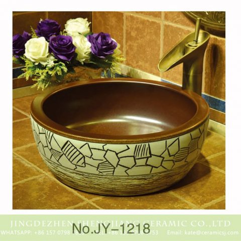 Jingdezhen wholesale brown color inside and white crack design surface sanitary ware    SJJY-1218-29