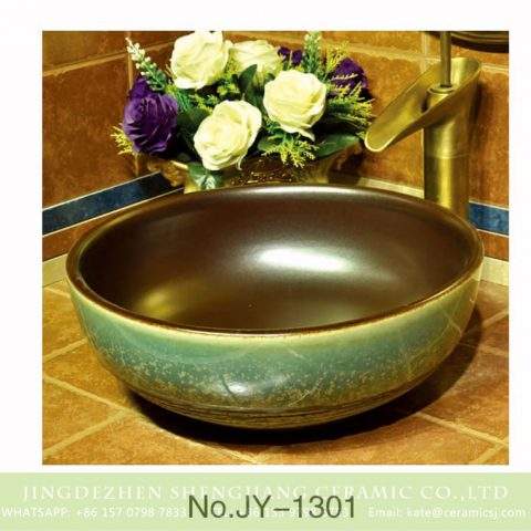 Shengjiang factory brown color inner wall and color glazed surface sanitary ware    SJJY-1301-36