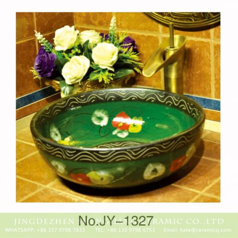 China traditional style color glazed wash hand basin     SJJY-1327-39