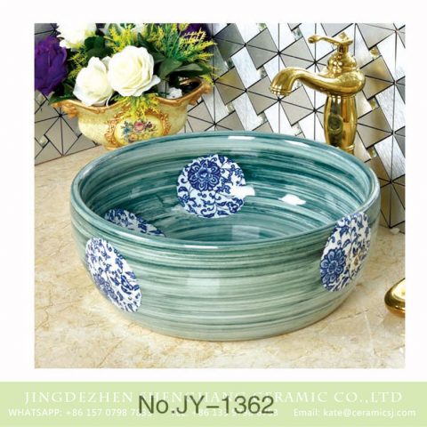 China online sale color glazed round thick edge wash basin     SJJY-1362-42