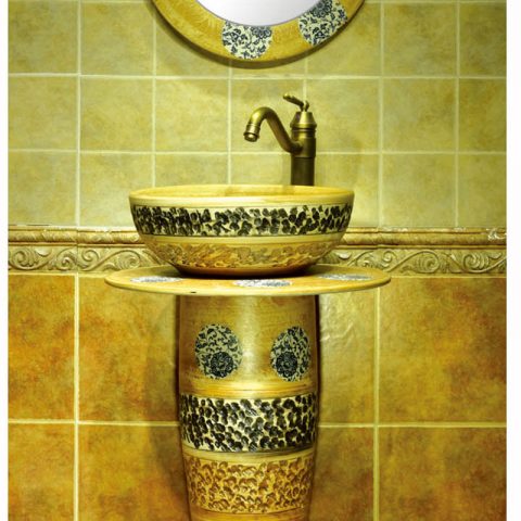 Asia online sale retro style art column basin      SJJY-1545-66