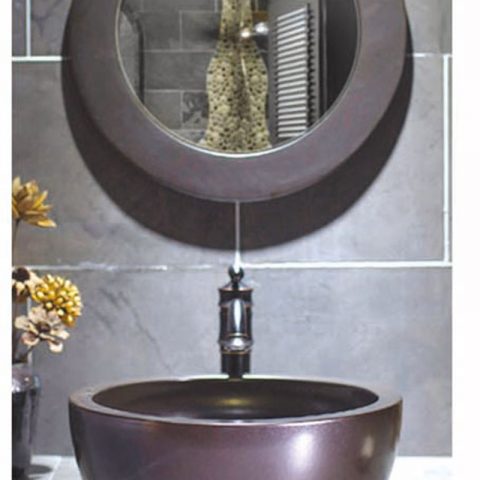 SJJY-2012-3   Metal glazed smooth ceramic waist drum basin