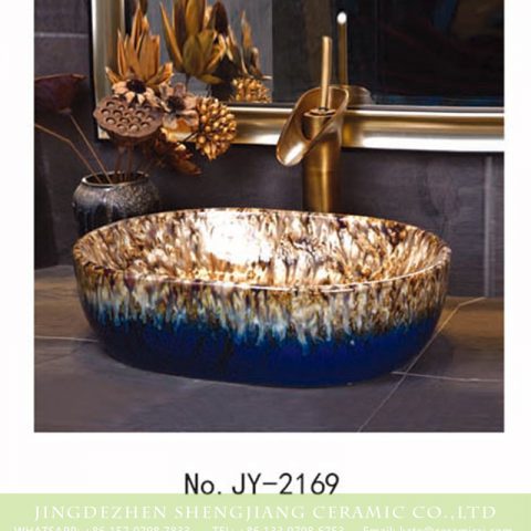 SJJY-2169-21   Easy cleaning porcelain color glazed art basin