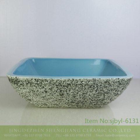 sjbyl-6131 Exterior ink point interior blue lavabo pottery and porcelain basin household daily use beautiful quality is good