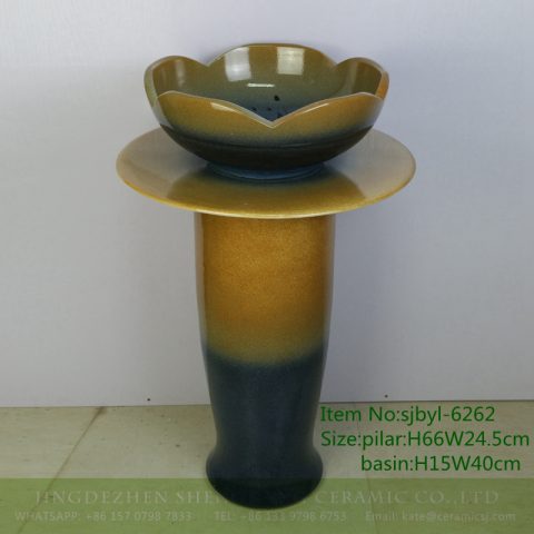 sjbyl-6262 Flower glaze design washbasin toilet bathroom ceramic basin wash basin jingdezhen porcelain daily use