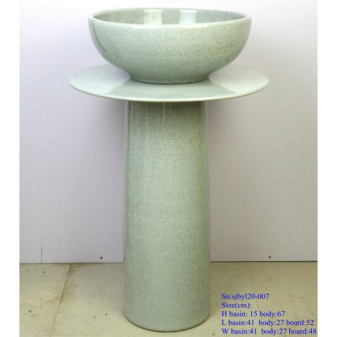 sjby120-007 Jingdezhen Wash basin with white grain film