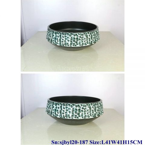 sjby120-187 Jingdezhen Turquoise design washbasin